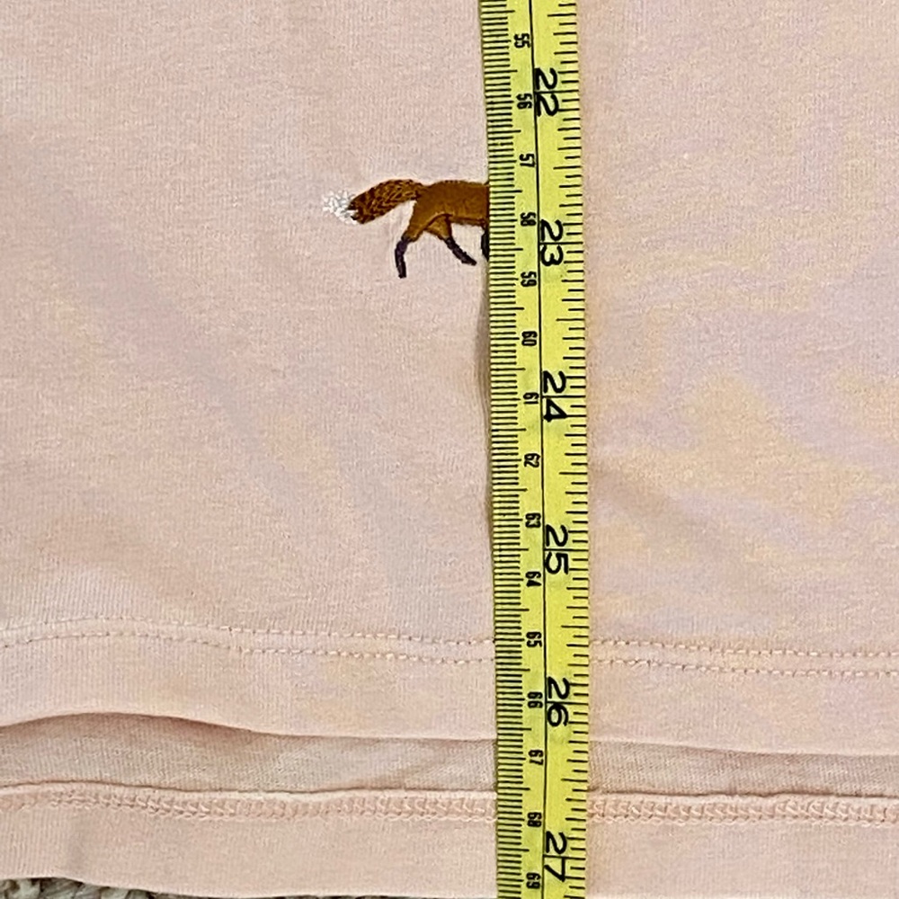 Talbots Peach Pink Embroidered Foxes XL Long Sleeve Tee with High Low Hem - Picture 6 of 9